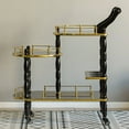 thumbnail image 4 of Wood Serving Bar Cart Tea Trolley with 3 Tier Shelves and Rolling Wheels, 4 of 11