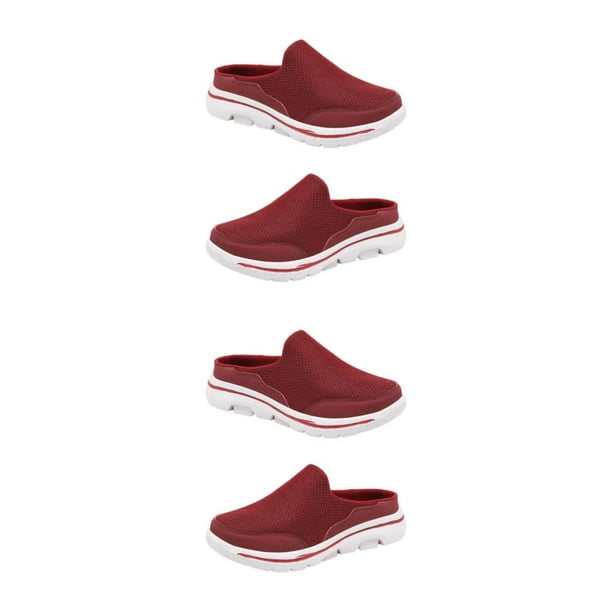 Minnieouse 1 par de toboganes de cubierta de malla de estilo informal para mujer, zapatillas transpirables para fiesta de viaje para niñas, Rojo Talla 38 2Conjunto