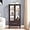 Brown, variant on Vintage Lighted Curio Storage Cabinet with Mirrored Back & Tempered Glass Doors, 3 Tier Storage Display Cabinet Adjustable Shelves Home Office Showcase,Brown