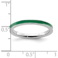 thumbnail image 4 of Avariah Solid Sterling Silver Stackable Expressions Green Enameled 2.5mm Ring - Ring Size 7.0, 4 of 7