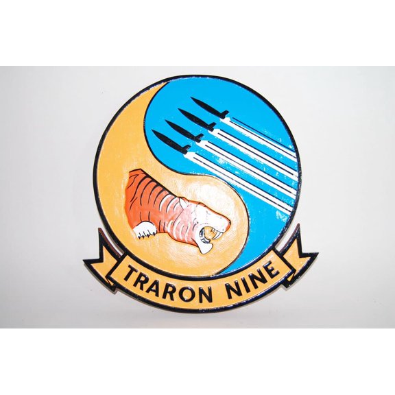 VT-9 Tigers Plaque, 14", Mahogany, Navy