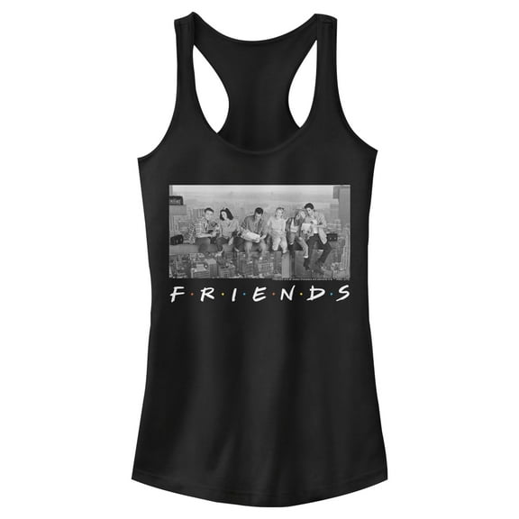 Junior's Friends Besties Atop Skyscraper Photo  Racerback Tank Top