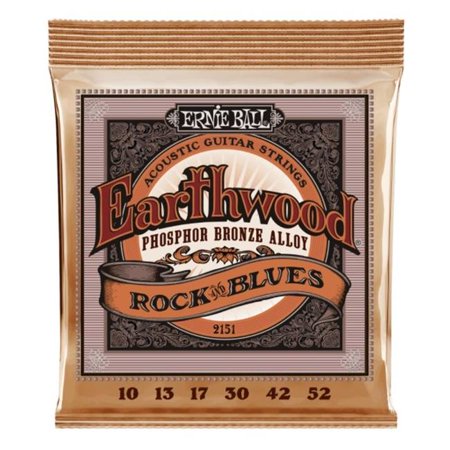 Ernie Ball 2151-U 0.010-0.052 Gauge Earthwood Rock & Blues with Plain G Phosphor