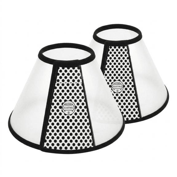 Dog Cone, 2PCS Elizabethan Collar Transparent Adjustable Soft Edge Pet Collar Accessories, Anti Bite Recovery Dog Head Wrap For 26-37cm Small Medium Dogs Cats Post Surgery Wound Healing Protection