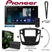 Pioneer AVH-2440NEX 7" DVD Receiver, iDatalink Maestro KIT-FOC1 Dash kit for 2012-2018 Ford Focus, ADS-MRR Interface Module and BAA22 Antenna Adapter and a SOTS Lanyard