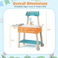thumbnail image 3 of Costway Outdoor Kids Play Kitchen Set, Wooden Toy Kitchen Playset with Removable Sink, 3 of 11