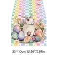 thumbnail image 3 of AZXY Easter Table Runner 13"x71" Table Runner with Watercolor Bunny Easter Eggs Pastel Checkered Design, Spring Easter Table Decorations for Home Kitchen Dining Coffee Table Easter Party Decor, 3 of 7
