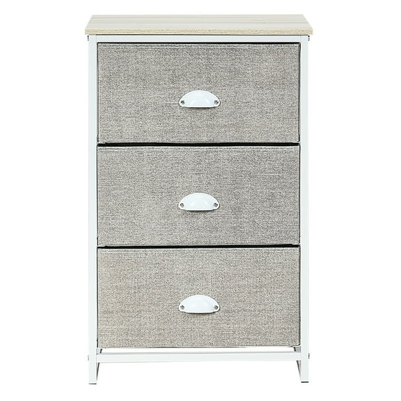 3 Drawer Fabric Storage Tower Unit Nightstand with Drawers