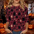 thumbnail image 2 of Bovemsi Tops for Women Trendy Soft Round‑Neck 3/4‑Sleeve Printed Blouse Fashion Outfits Clothes Breathable XXL, 2 of 4