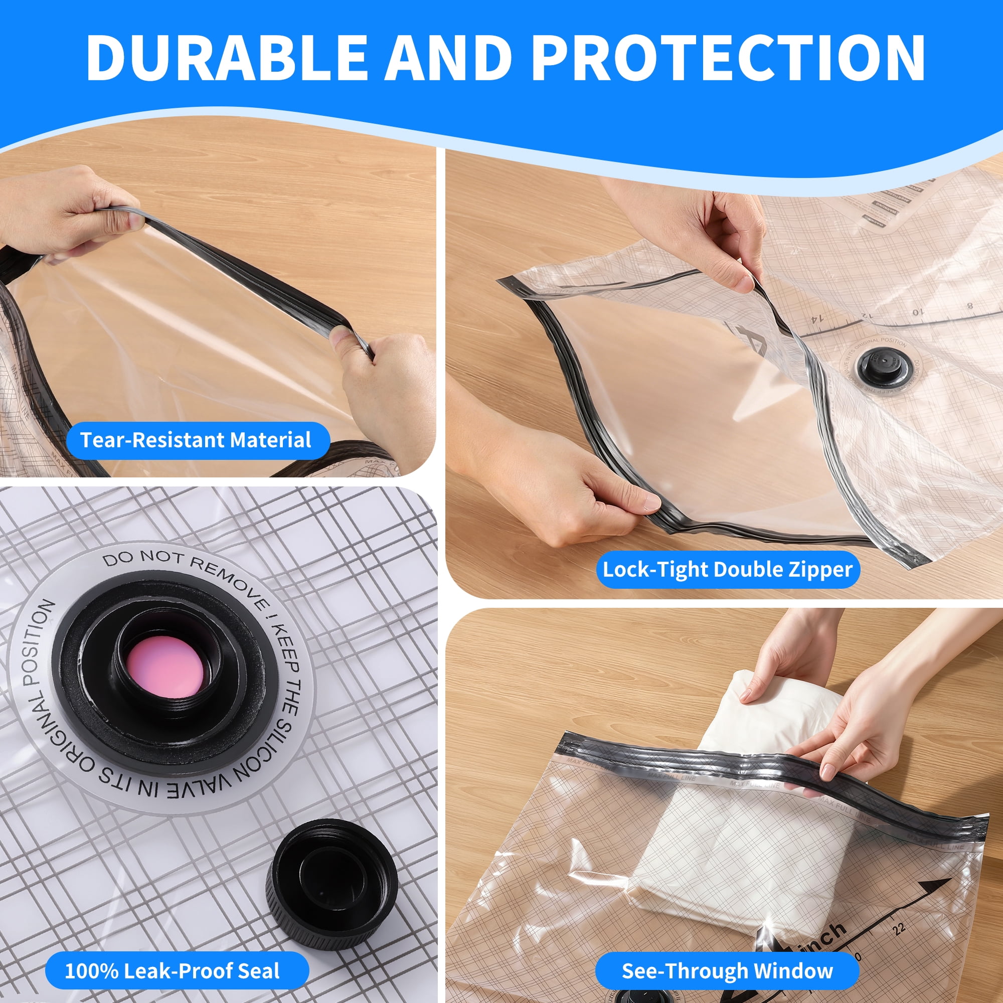 Skyhill Vacuum Storage Bags with Wireless Rechargeable air Pump, 3 Sizes Space Saver Bags for Clothes Comforters(18pcs)