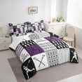 thumbnail image 3 of Castle Fairy Teens Gamer Lacrosse 7pcs Bedding Comforter Set,Sport Theme Queen Bedding Sets Super Cozy,Geometric Lattice Queen Sheet Sets,Lightweight Room Decor, 3 of 8