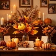 thumbnail image 3 of Fall Artificial Pumpkin & Maple Leaf Floral Bouquet Fall Home Decor And Holiday Decorations Artificial Thanksgiving Table Faux Autumn Floral Arrangements for Home Decor Housewarming Gift, 3 of 6