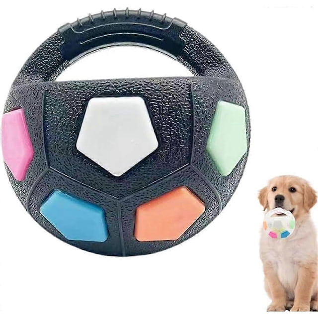 The Mellow Dog Calming Ball, Dog Ball with Handle, Interactive Dog Toy, Durable Dog Toy with Squeaker, Dog Football Toy for Medium Large Dogs, Indestr