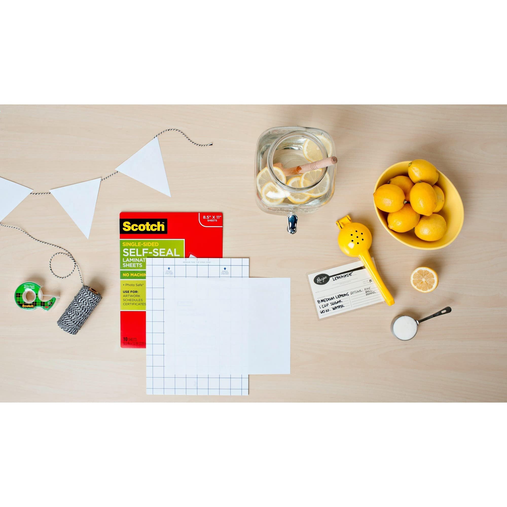 Scotch 9 x 12 Inches Laminating Sheets Letter Size Single Sided, 50 Pouches (SF854-1B)