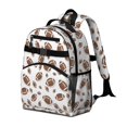 thumbnail image 2 of Football Shadow Brown Pattern Cute School Backpack Bag for School with Padded Back and Adjustable Shoulder Straps 15.25"x11.5"x5.25", 2 of 5