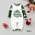 thumbnail image 2 of Odeerbi Christmas Pajamas for Family Plaid Holiday Long Sleeve Family Christmas Pajamas Matching Sets Toddler Fashion Plaid Print Tops Pants Sleepwear Xmas Family Matching PJs Set Green, 2 of 5