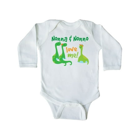 

Inktastic Nonna and Nonno Love Me Gift Baby Boy Long Sleeve Bodysuit