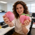 thumbnail image 4 of Squishy Peach Gradient Pink Fruit Squeeze Accessory Slow Rising Soft PU Fidget Item for Fun Sensory Fidget and Daily Anxiety Relief During Indoor Downtime and Casual Resting Hours, 4 of 7