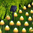 thumbnail image 1 of 30 luces solares en forma de seta, 8 modos de luces para exteriores con batería de 800 mah, lámpara de jardín impermeable para jardín, boda, fiesta de Navidad (blanco cálido), 1 of 5