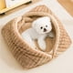 thumbnail image 1 of Caseta de tela para perros 3 en 1, manta para mascotas, tapete, plegable, acogedor, sofá para perros pequeños, nidos para gatos, cálido, interior, cama para mascotas perfectamente cómoda, colchón de a, 1 of 6
