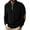 Black, variant on ZCFZJW Mens Quarter Zip Sweater Lightweight Slim Fit Mock Neck Pullover Casual Long Sleeve Textured Knitted Ribbed Athletic Sweaters with Elbow Patches Khaki XXXL
