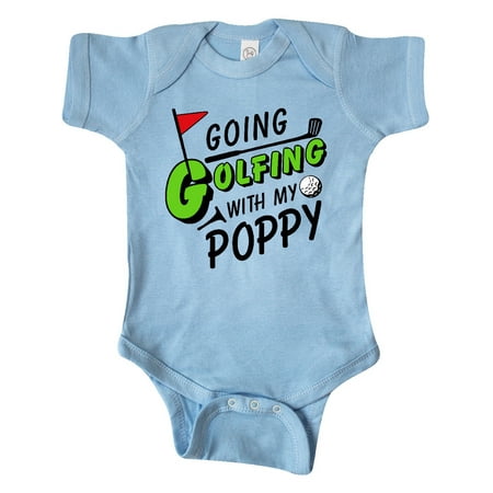 

Inktastic Going Golfing with my Poppy- kids golf Gift Baby Boy or Baby Girl Bodysuit