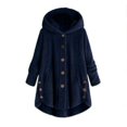 thumbnail image 1 of Womens 2022 Winter Long Sleeve Solid Fuzzy Fleece Open Front Hooded Cardigans Jacket Coats Outerwear with Pocket, 1 of 7