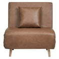 Vista Faux Leather Convertible Chair Bed Nutmeg