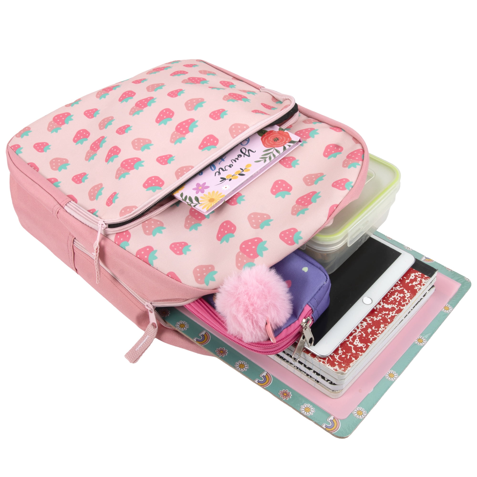24 Pack of Bulk Wholesale 17 Inch Fun Printed Backpacks for Commute and Travel in Fun Mixed Girls Pack