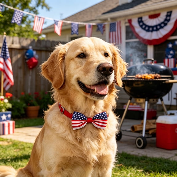 4th of July Decorations - Pet Bow Tie,Adjustable Collar Accessory,Easy Wear Decorative Design for Pet Party,Holiday Gathering,Photo Shooting,Collar Size:11.02-16.54 Inch