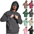 thumbnail image 1 of RKSTN Men's Hoodies Sweatshirts with a Built in Eye Mask Oversize Long Sleeve Pullover Hooded Mens Casual Solid Loose Wearable Blanket Plus Size Double-Layer Hoodie Sweatshirts Fall Outerware Tops, 1 of 8