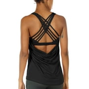 icyzone Yoga Tops Workouts Clothes Activewear Built in Bra Tank Tops for Women