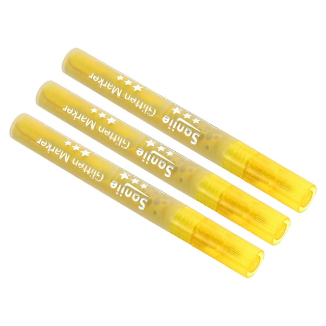 Uxcell Liquid Chalk Marker Pen Flash Line Drawing Highlighter Pen Dark Yellow 3 Pack
