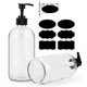 thumbnail image 4 of Botellas con bomba de vidrio Yarlung, paquete de 4, 500 ml, con tapas y etiquetas, 4 of 6