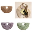thumbnail image 2 of Trendy Straw Basket Shopper Bag Evening Purse Woven Clutch Summer Travel Handbag for Ladies, 2 of 17