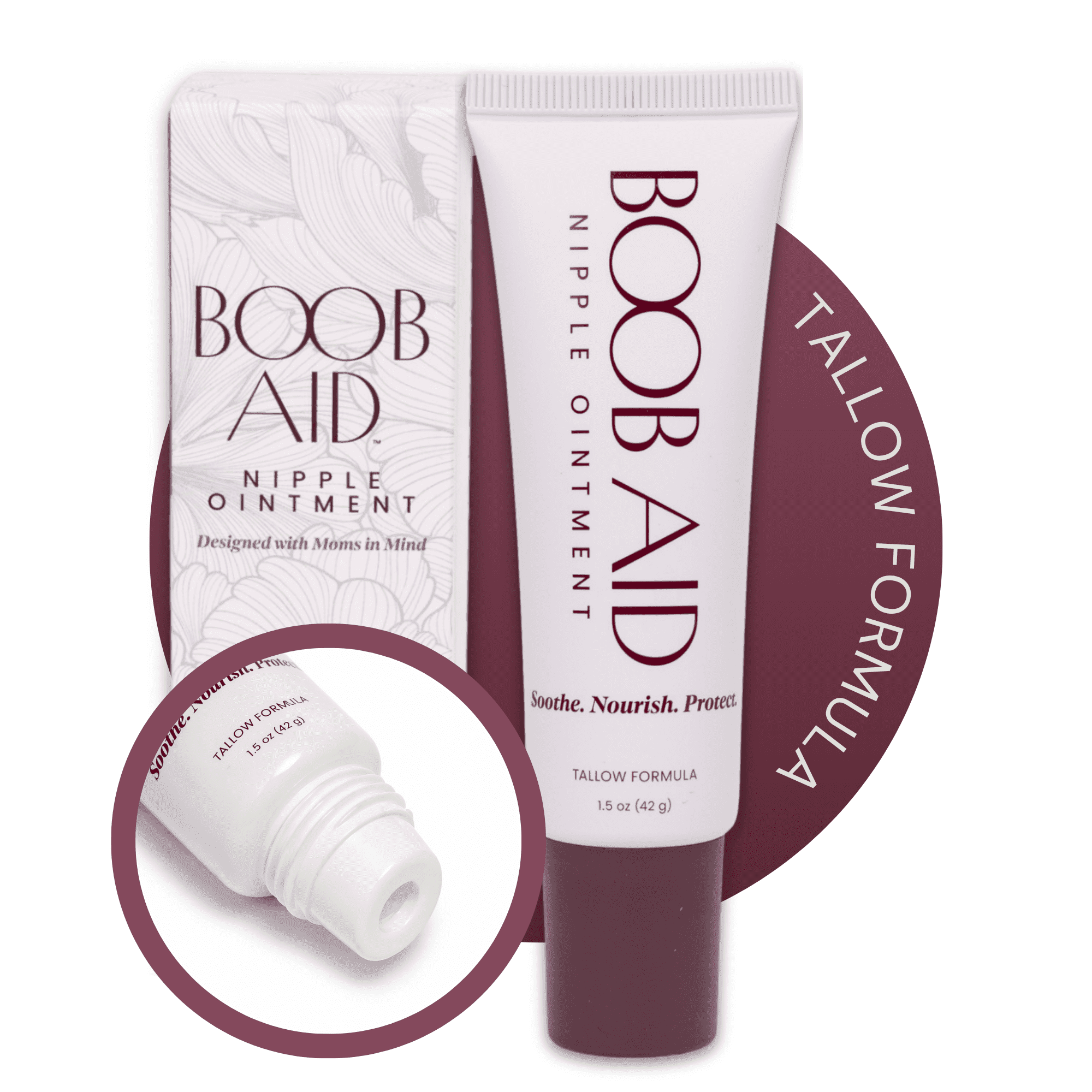 Boob Aid Nipple Ointment + Tallow for breastfeeding, 1.5oz