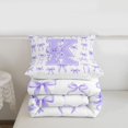 thumbnail image 5 of Manfei Lavender Bow Full Size Comforter Sets For Girls,Purple Letter K Initial Bedding Sets For Kids,Reversible,3 Pieces, 5 of 7