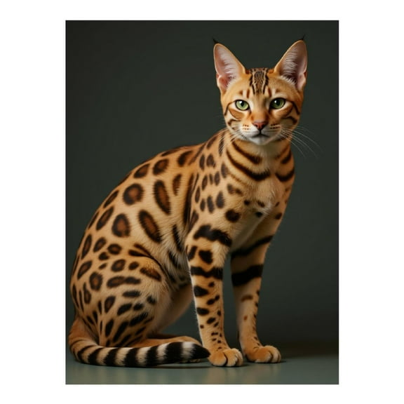 Diamond Art Kit for Adults, Elegant Spotted Feline Portrait Diamond Painting for Adults Beginners, DIY Diamond Art Painting Kits, 5D Diamond Painting Crafts for Home Decor 12x16 Frameless