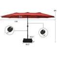 thumbnail image 3 of Costway 96" Burgundy Solid Print Market Patio Umbrella, Water Resistant, 3 of 10