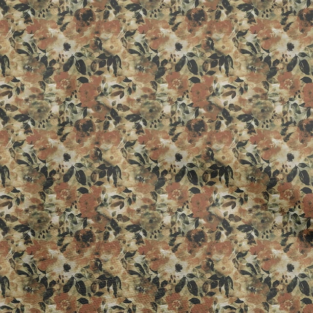 oneOone Rayon Brown Fabric Abstract Floral Sewing Craft Projects Fabric Prints By Yard 56 Inch Wide-2ra
