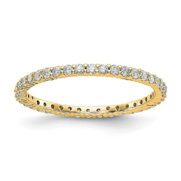 1/2ct Natural Diamond Wedding Ring Womens Eternity Band 14k Yellow Gold