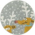 thumbnail image 2 of Unique Loom Whimsy Kids Collection Area Rug - Reindeers (2' 2" Round Gray/Light Blue), 2 of 9