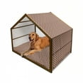 thumbnail image 1 of Tartan Pet House, British Traditional Design Classic Country Style Checkered Pattern, Outdoor & Indoor Portable Dog Kennel with Pillow and Cover, 5 Sizes, Charcoal Grey Marigold, by Ambesonne, 1 of 4