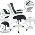 thumbnail image 3 of Flash Furniture Kelista Mid-Back Black Mesh Swivel Ergonomic Task Office Chair with White Frame and Flip-Up Arms, 3 of 15
