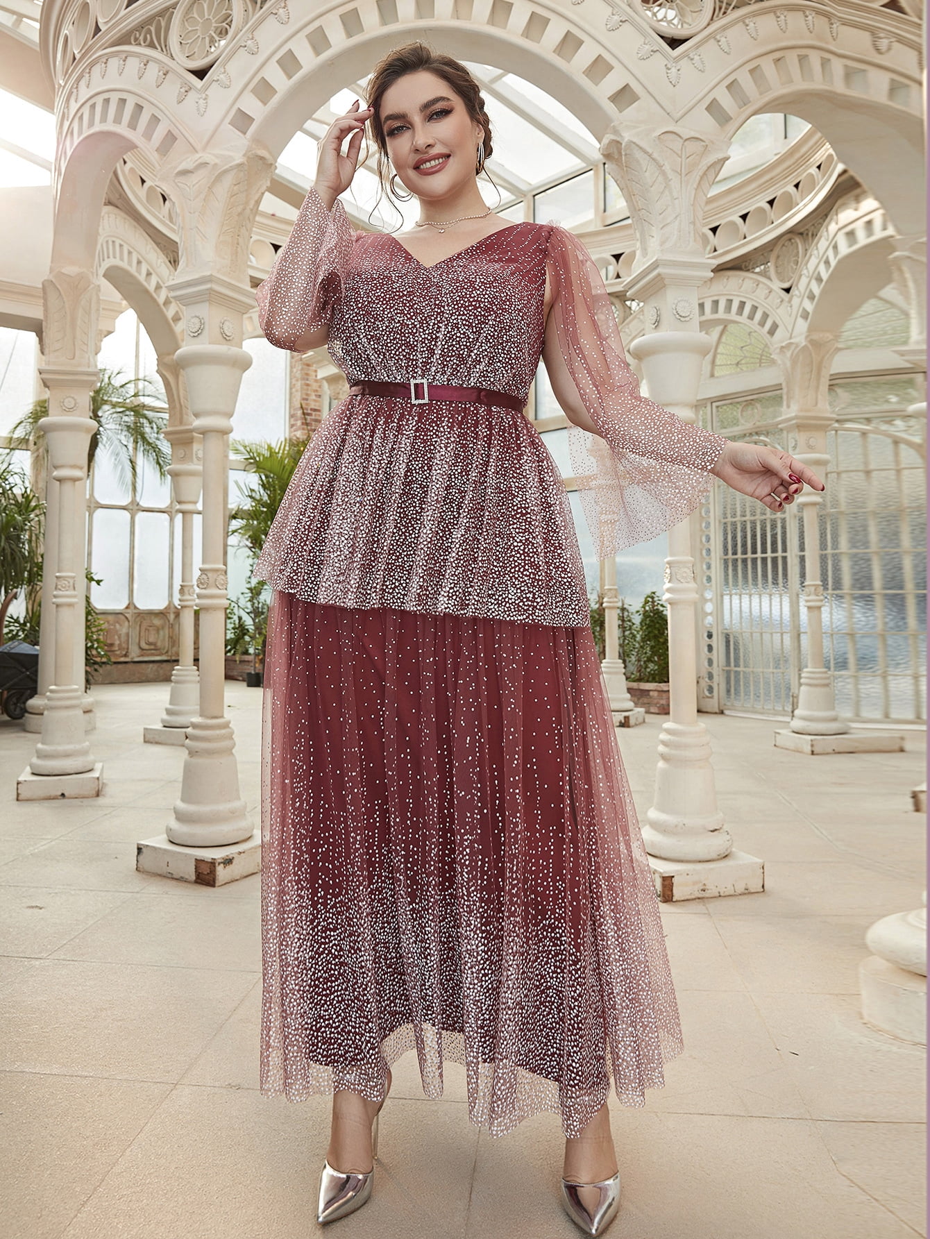 Glamorous Red and White Women's Plus 