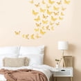 thumbnail image 4 of DAGOU 3D Butterfly Wall Decor 36 Pcs 3 Styles 3 Sizes, Gold Butterfly Decorations for Butterfly Birthday Decorations Butterfly Party Decorations Cake Decorations, Removable Stickers, 4 of 7