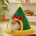 Christmas Cat Beds, Semi Enclosed Christmas Tree Cat House, Portable