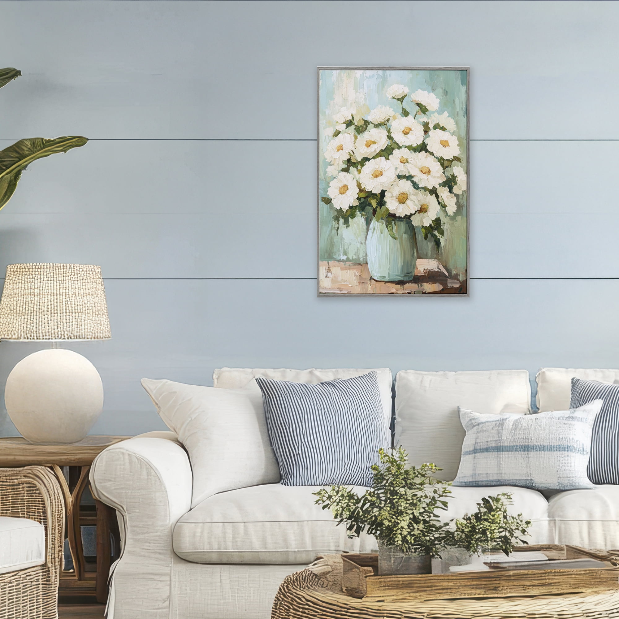 Stupell Industries Cozy Arrangement of White Blooms Gray Framed Giclee Art, design by Petal Prints Design