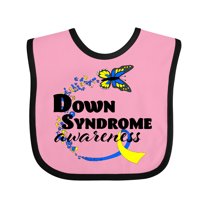Inktastic Down Syndrome Awareness with Butterfly and Ribbon Boys or Girls Baby Bib