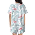 thumbnail image 3 of Kdxio Tropical Flamingo Print Pajamas Sets for Women Short-Sleeved Pjs with Lounge Shorts Two Piece Sleepwear S-4XL, 3 of 9